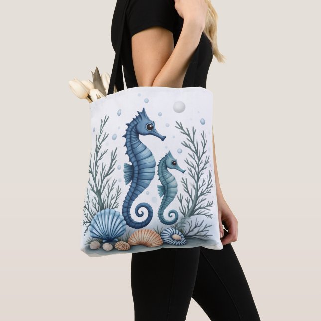 Blaues Seepferdchen Tasche (Von Nahem)