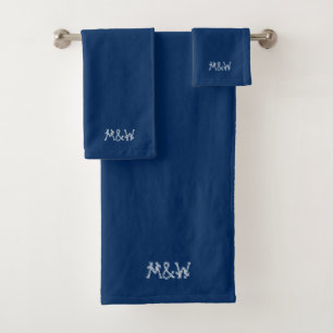 Blaues Segel-Seil für Nautik Badhandtuch Set