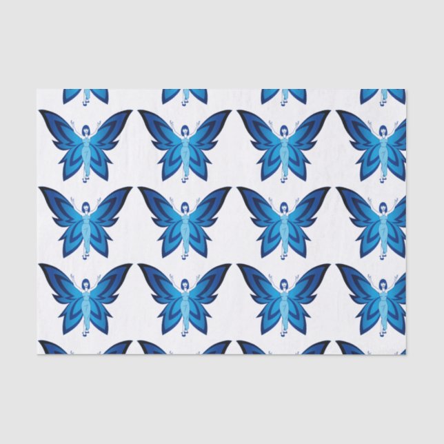 Blaues Seidenpapier der Fee 10lb, weiß (Vorderseite)