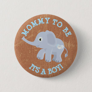 Blaues sein Brown-Elefant ein Button