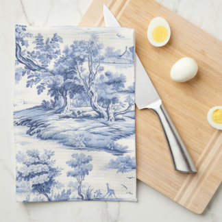Blaues Shabby Chic Hütte Stil Französisch Toile Geschirrtuch