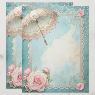 Blaues Shabby-Chic-Scrapbook-Papier