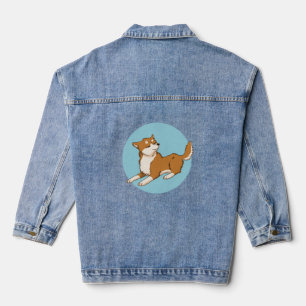 Blaues shiba-Design. Jeansjacke
