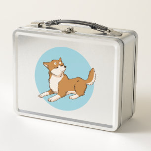 Blaues shiba-Design. Metall Brotdose