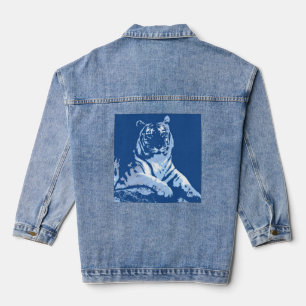 Blaues Sibirisches Tiger Jeansjacke