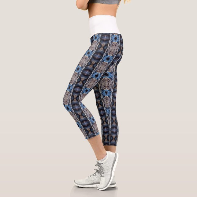 blaues Silber Capri Leggings (Links)
