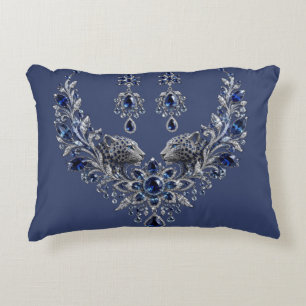 Blaues Silber-Tiger-Kristall-Schmuckset Dekokissen