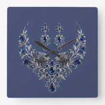 Blaues Silber-Tiger-Kristall-Schmuckset