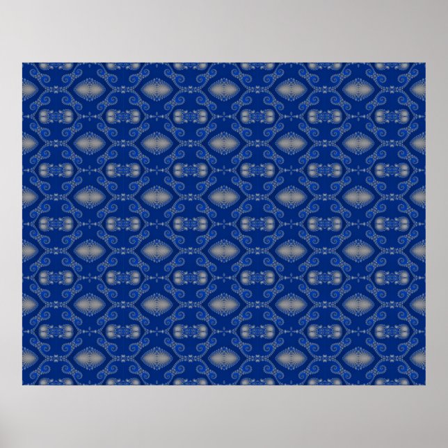Blaues Silbermosaik-Poster Poster (Vorne)
