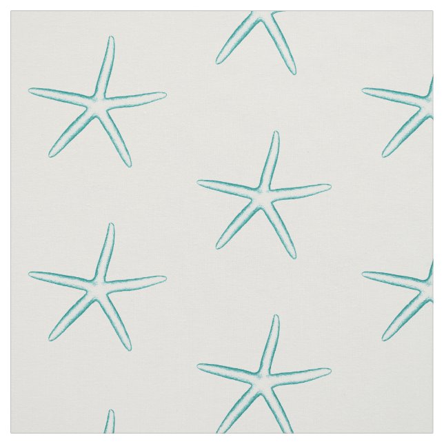 Blaues Silhouettestarfish-Gewebe Stoff (Muster)