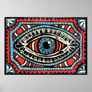 Blaues Sinti und Roma-Auge Poster