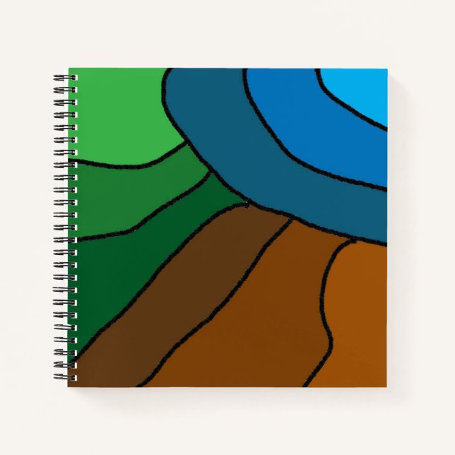 Blaues Sonnenaufgang Notizbuch (Vorderseite)