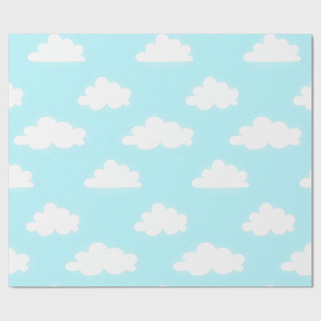 Blaues Sonniges Tag Design Geschenkpapier  (Flach)