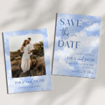 Blaues Sparkle Wolken Dreamy Elegante Hochzeit Save The Date<br><div class="desc">Dies ist ein blaues weißes Sparkle Wolken Dreamy Elegant Hochzeit Save the Date Einladung!</div>