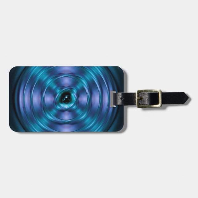Blaues Spinnatom Gepäckanhänger (Vorderseite horizontal)
