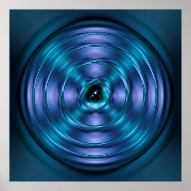 Blaues Spinnatom Poster (Vorne)