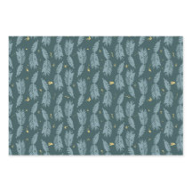 Blaues Spruce Wrapping Paper Flat Sheet Set 3