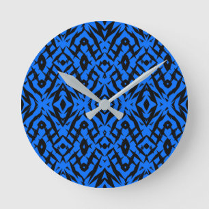Blaues Stammbaum Runde Wanduhr