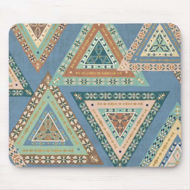 Blaues Stammes- indisches Muster Geos X | im Mousepad (Vorne)