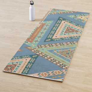 Blaues Stammes- indisches Muster Geos X im Yogamatte