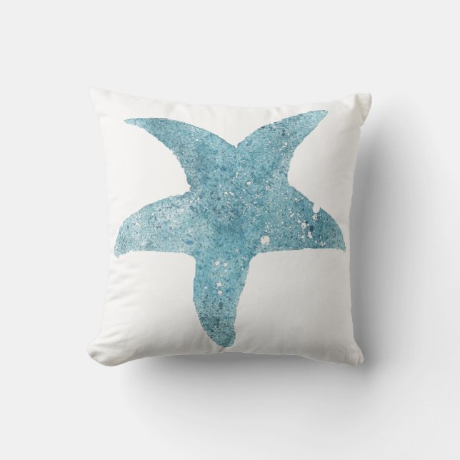 Blaues Starfish-Kissen Kissen (Vorderseite)