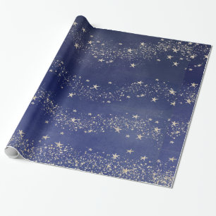 Blaues sternenklares geschenkpapier