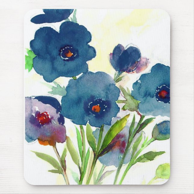 Blaues Stiefmütterchen Mousepad (Vorne)
