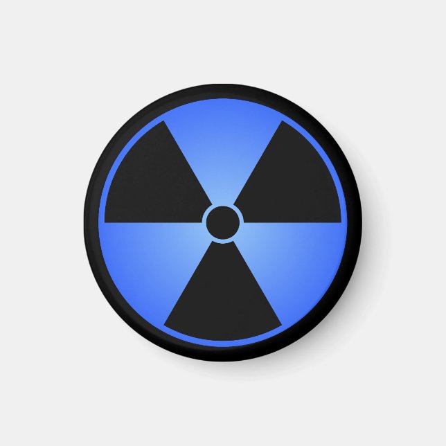 Blaues Strahlungssymbol Magnet (Vorne)