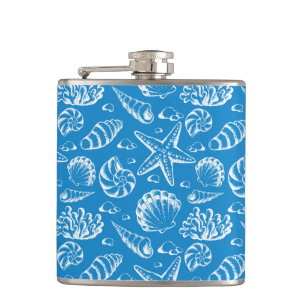 Blaues Strand-Muster Flachmann