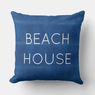 Blaues Strandhaus Kissen