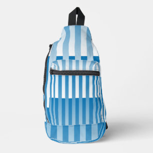 Blaues Streifen-Muster Crossbody Bag
