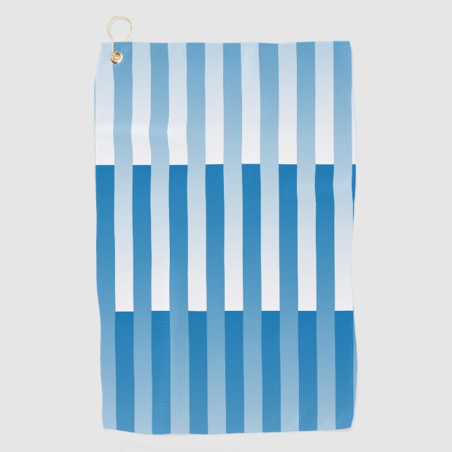 Blaues Streifen-Muster Golfhandtuch (Vorderseite)