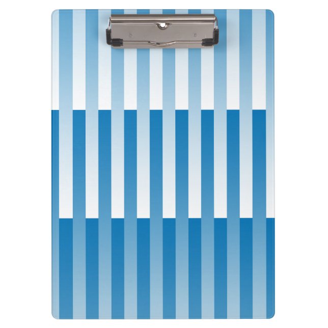 Blaues Streifen-Muster Klemmbrett (Vorderseite)