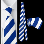 Blaues Streifen-Muster Krawatte<br><div class="desc">Blauer, weißgestrippter Patternhalsband.</div>