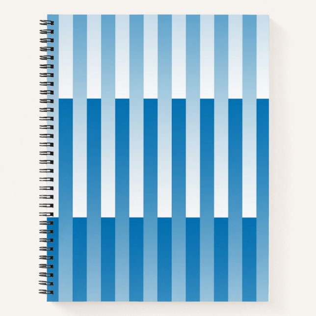 Blaues Streifen-Muster Notizbuch (Vorderseite)