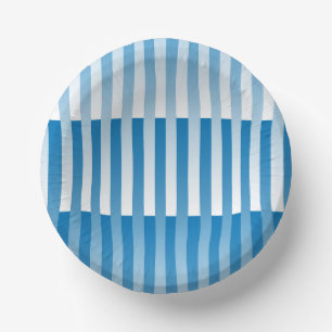 Blaues Streifen-Muster Pappteller