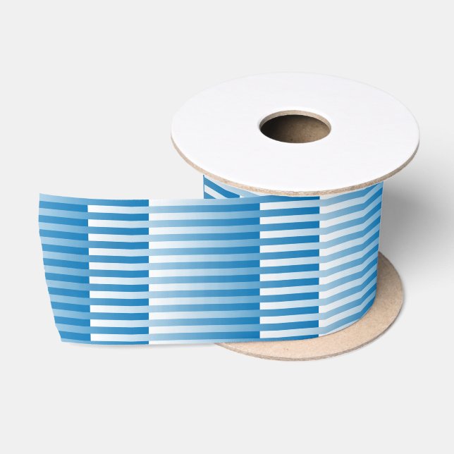 Blaues Streifen-Muster Satinband (Spule)