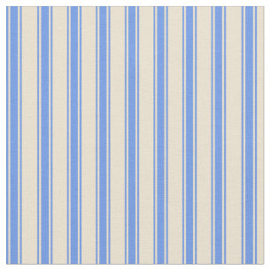 Blaues Streifenmuster in Beige und Cornflower Stoff