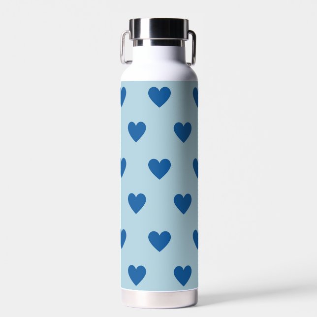 Blaues süßes einfaches Herz Muster Trinkflasche (Vorne)