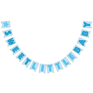 BLAUES ☆ SÜSSES KLEINES BABY ☆ JUNGEN-ZEICHEN WIMPELKETTE