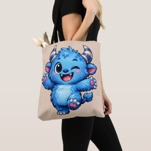 Blaues süßes Monster Tasche