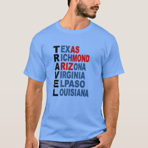 Blaues T-Shirt Caroline TRAVEL USA