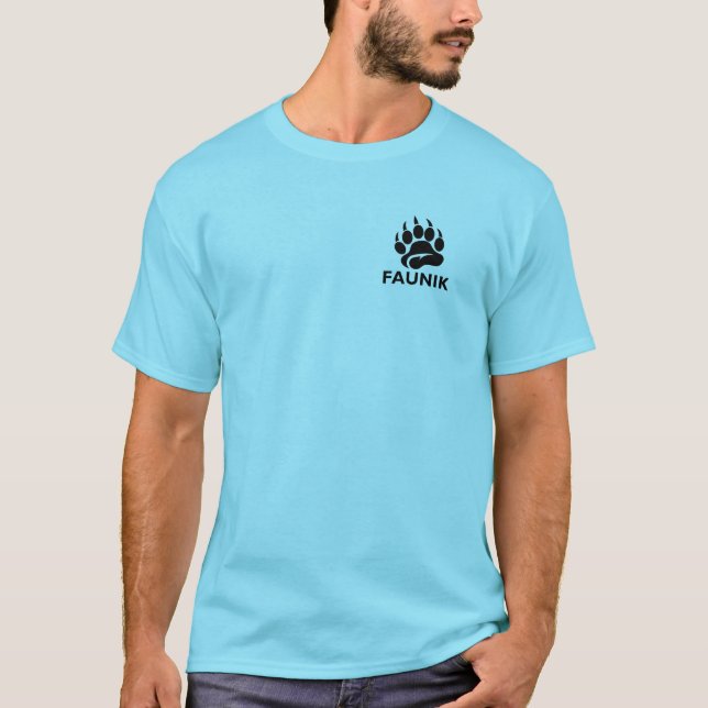 Blaues T-Shirt mit Faunik-Logo (Vorderseite)