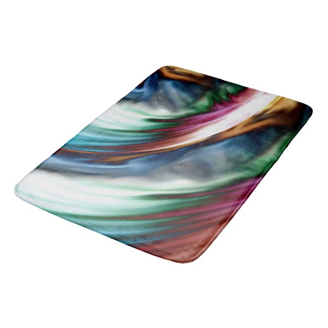 Blaues Tal Whirlwind Regenbogen Badematte (Schrägansicht)