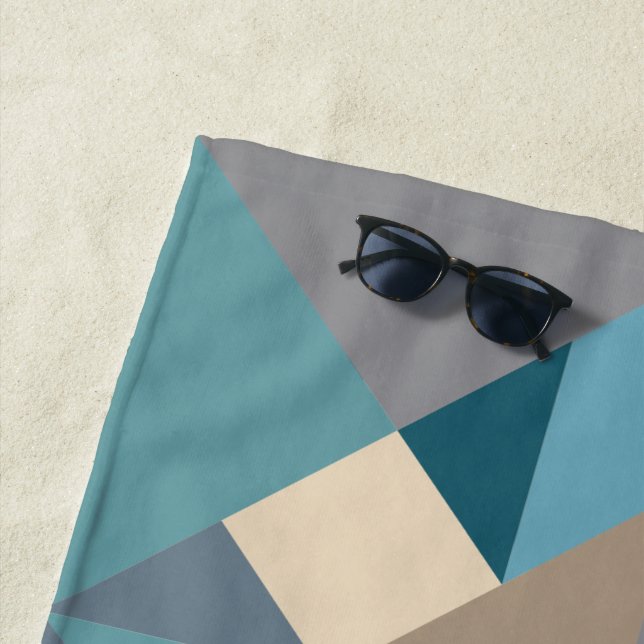 Blaues Tangram Muster Strandtuch (Beispiel)