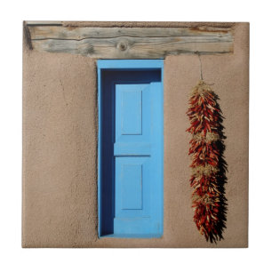 Blaues Taos-Fenster Fliese