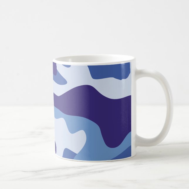 Blaues Tarnmuster Kaffeetasse (Rechts)