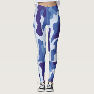 Blaues Tarnmuster Leggings