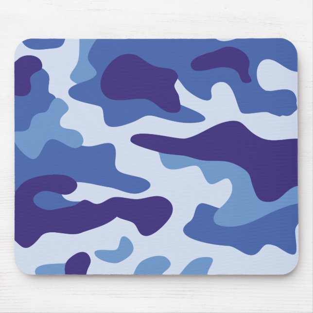 Blaues Tarnmuster Mousepad (Vorne)