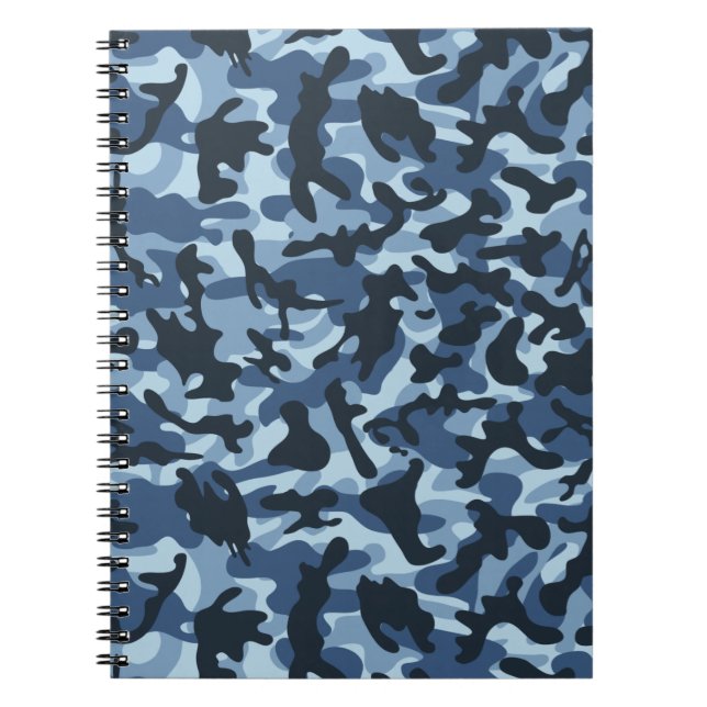 Blaues Tarnmuster  Notizblock (Vorderseite)